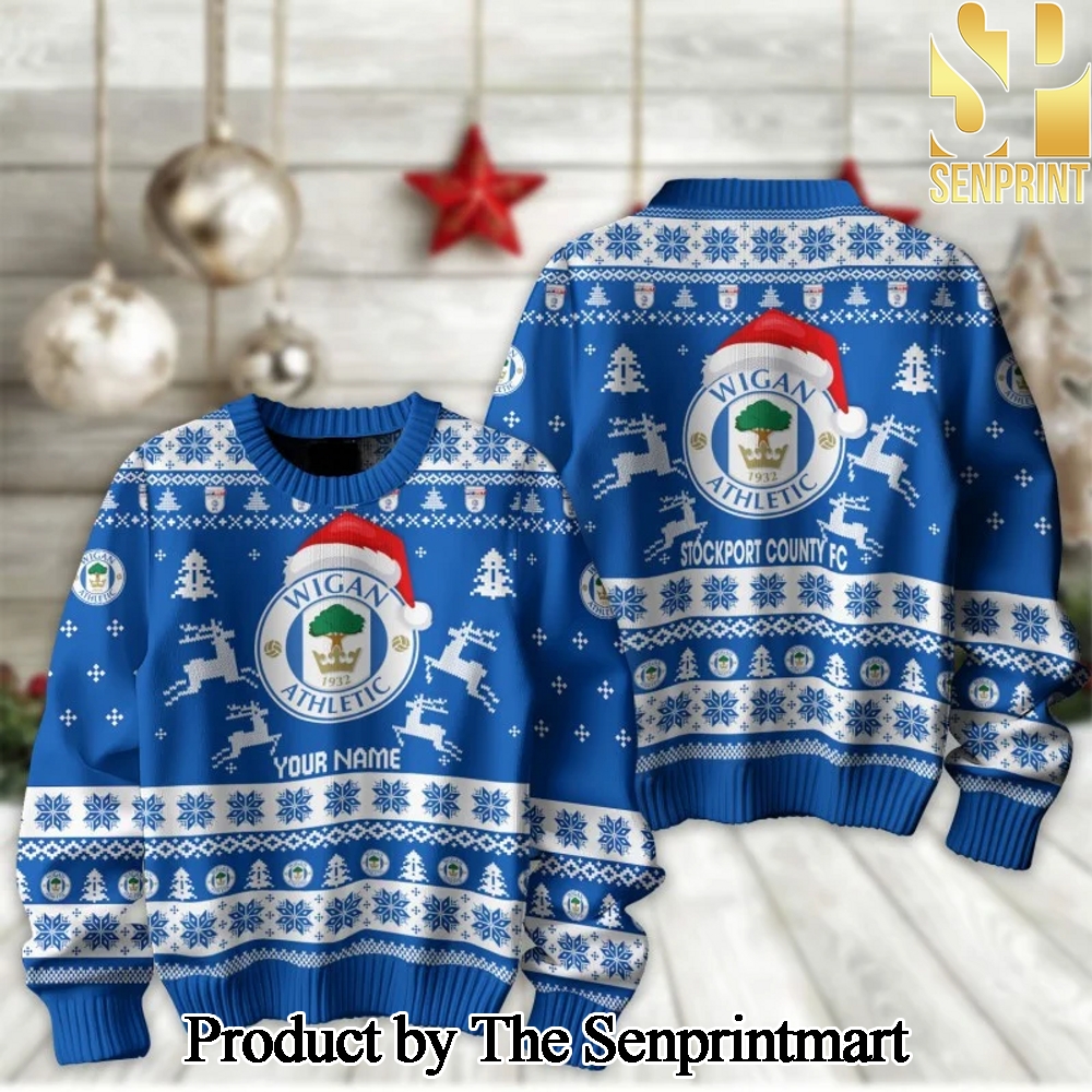 English Football League Wigan Athletic For Christmas Gifts Ugly Christmas Sweater SEN2251