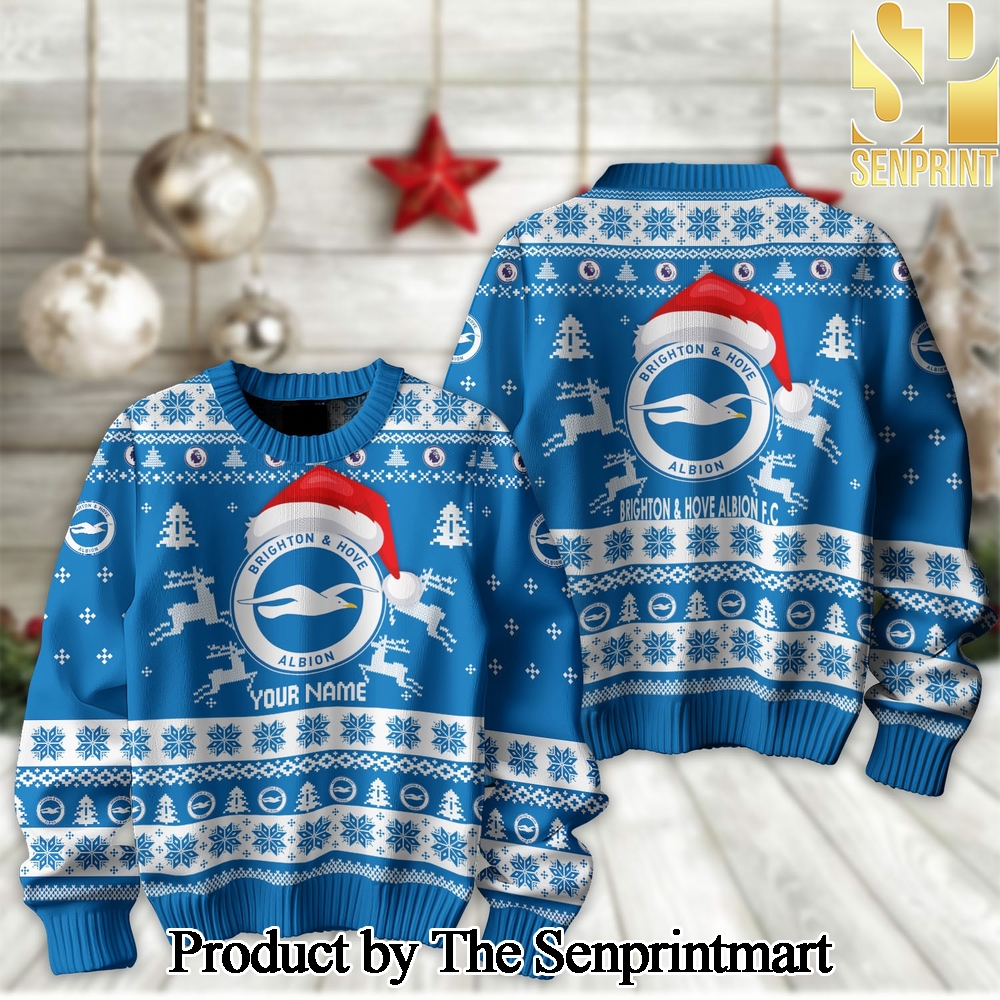 English Premier League Brighton For Christmas Gifts Ugly Xmas Wool Knitted Sweater SEN2148