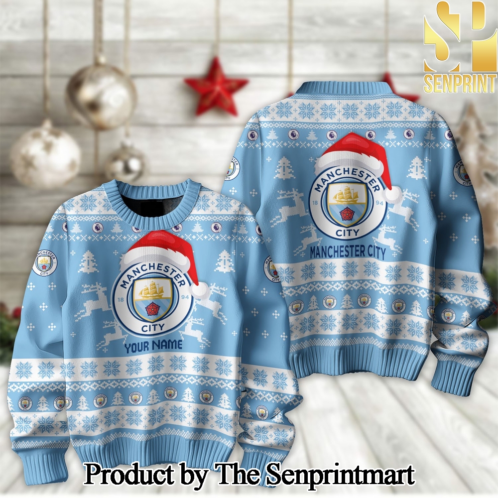 English Premier League Manchester City For Christmas Gifts 3D Printed Ugly Christmas Sweater SEN2151