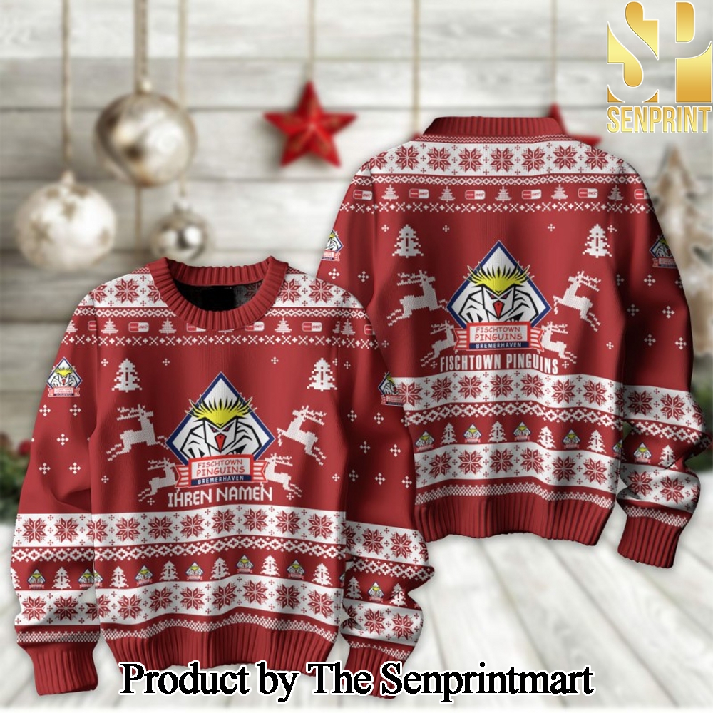 German Ice Hockey League PENNY DEL Fischtown Pinguins For Christmas Gifts Ugly Christmas Sweater SEN2335