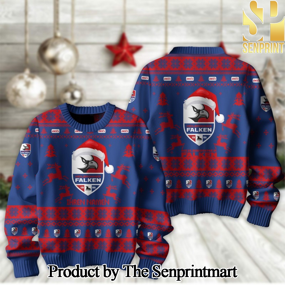 German Ice Hockey League PENNY DEL Heilbronner Falken Woolen Christmas Ugly Sweater SEN2331