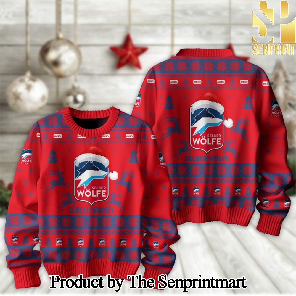 German Ice Hockey League PENNY DEL Selber Wolfe Woolen Christmas Ugly Sweater SEN2310