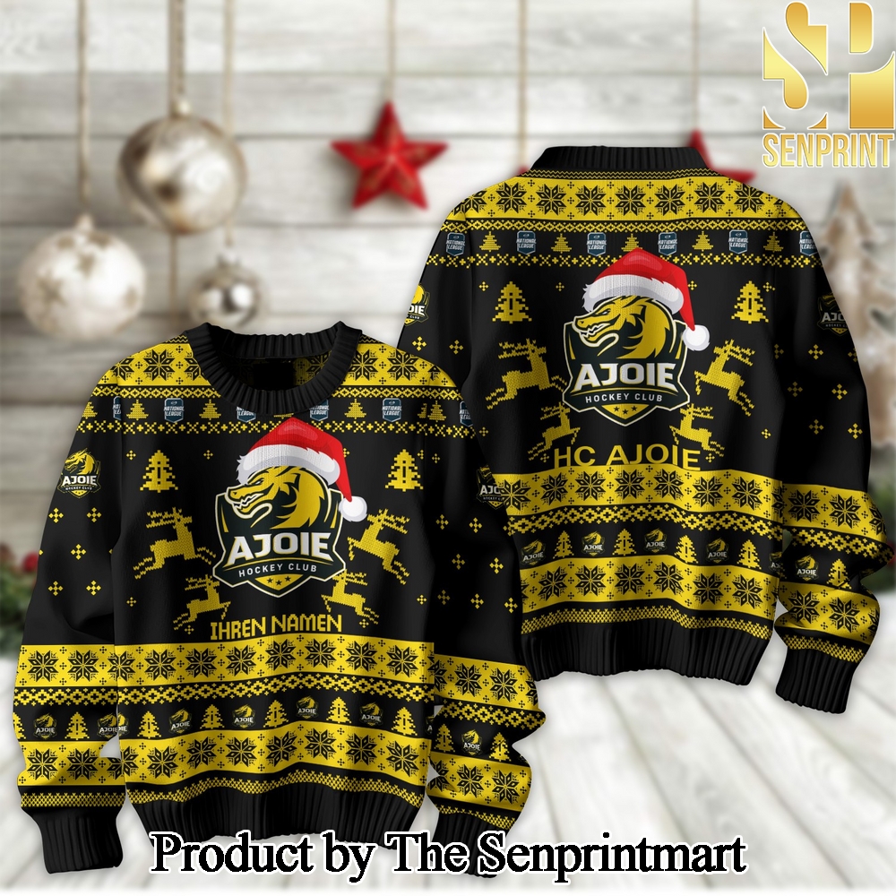 Ice Hockey National League and Swiss League HC Ajoie Ugly Christmas Sweater SEN2197