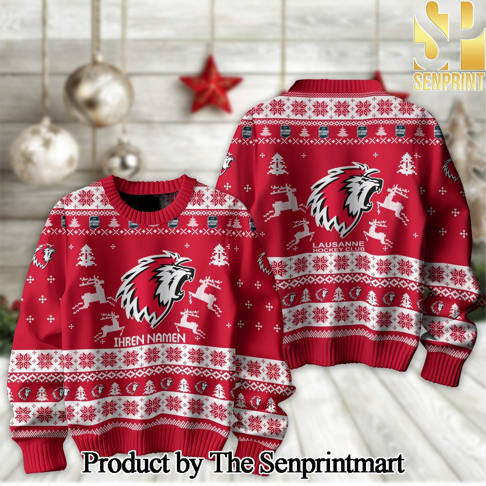 Ice Hockey National League and Swiss League Lausanne Hockey Club 3D Printed Ugly Christmas Sweater SEN2181