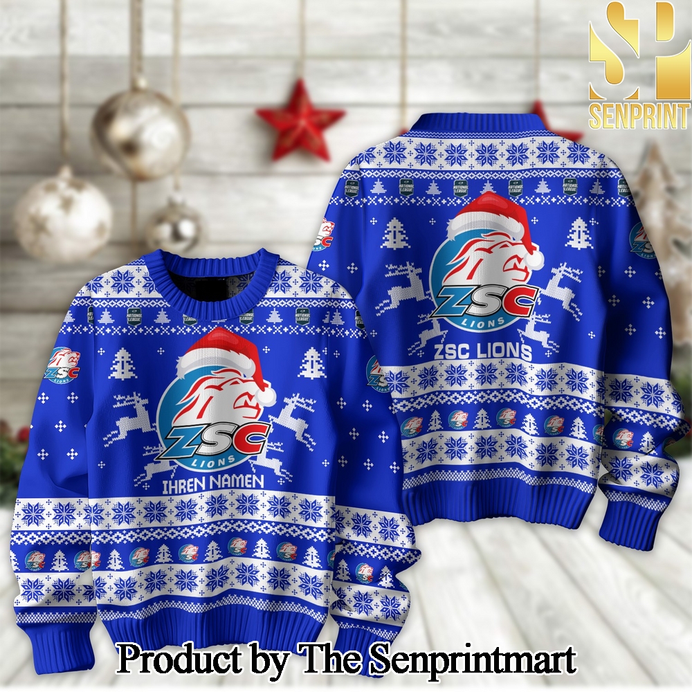 Ice Hockey National League and Swiss League ZSC Lions Woolen Christmas Ugly Sweater SEN2184