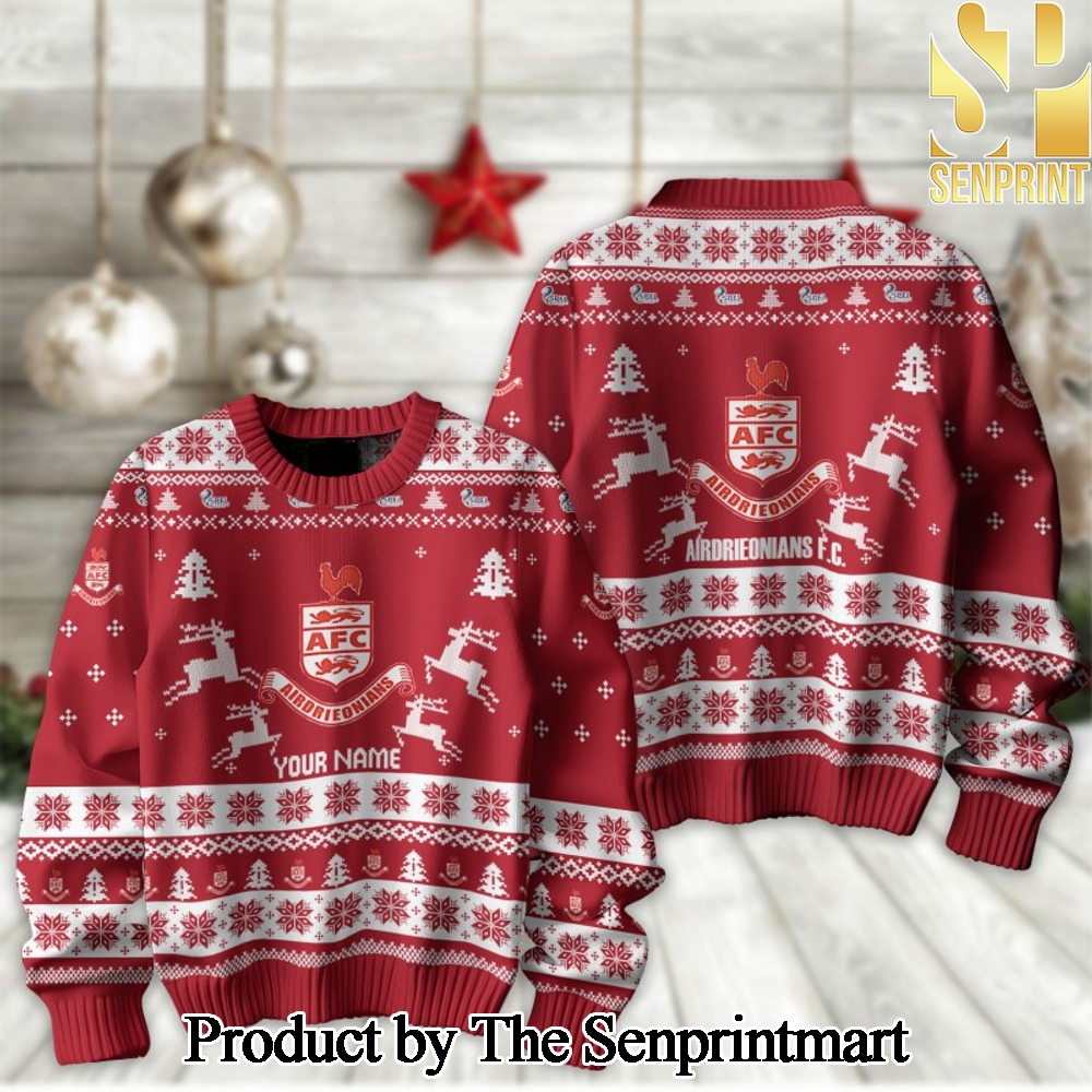 Scottish Professional Football League Airdrieonians F.C For Christmas Gifts Christmas Ugly Wool Knitted Sweater SEN2213