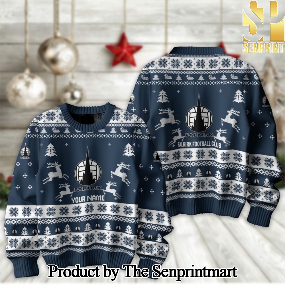 Scottish Professional Football League Falkirk F.C For Christmas Gifts 3D Printed Ugly Christmas Sweater SEN2214