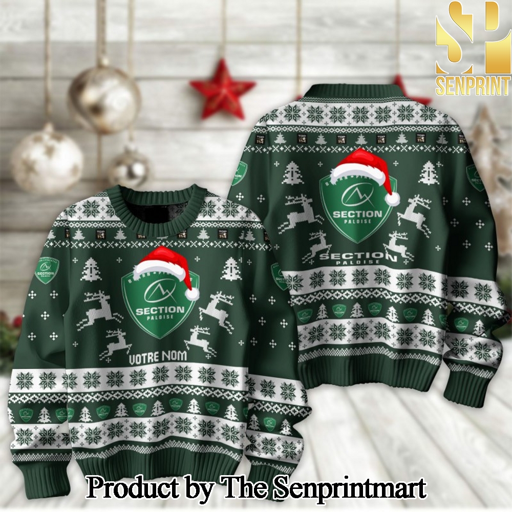 TOP 14 Rugby Union Section Paloise For Christmas Gifts Christmas Ugly Wool Knitted Sweater SEN2234