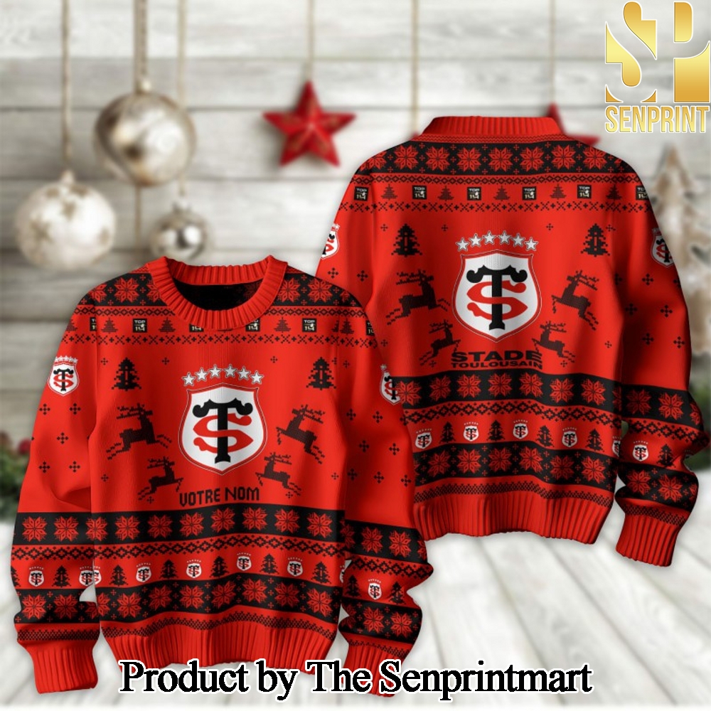 TOP 14 Rugby Union Stade Toulousain Christmas Ugly Wool Knitted Sweater SEN2222