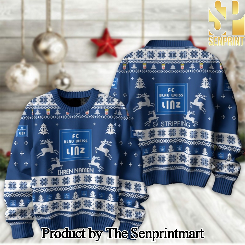 Admiral Bundesliga FC Blau-Weib Linz Ugly Christmas Holiday Sweater SEN2137