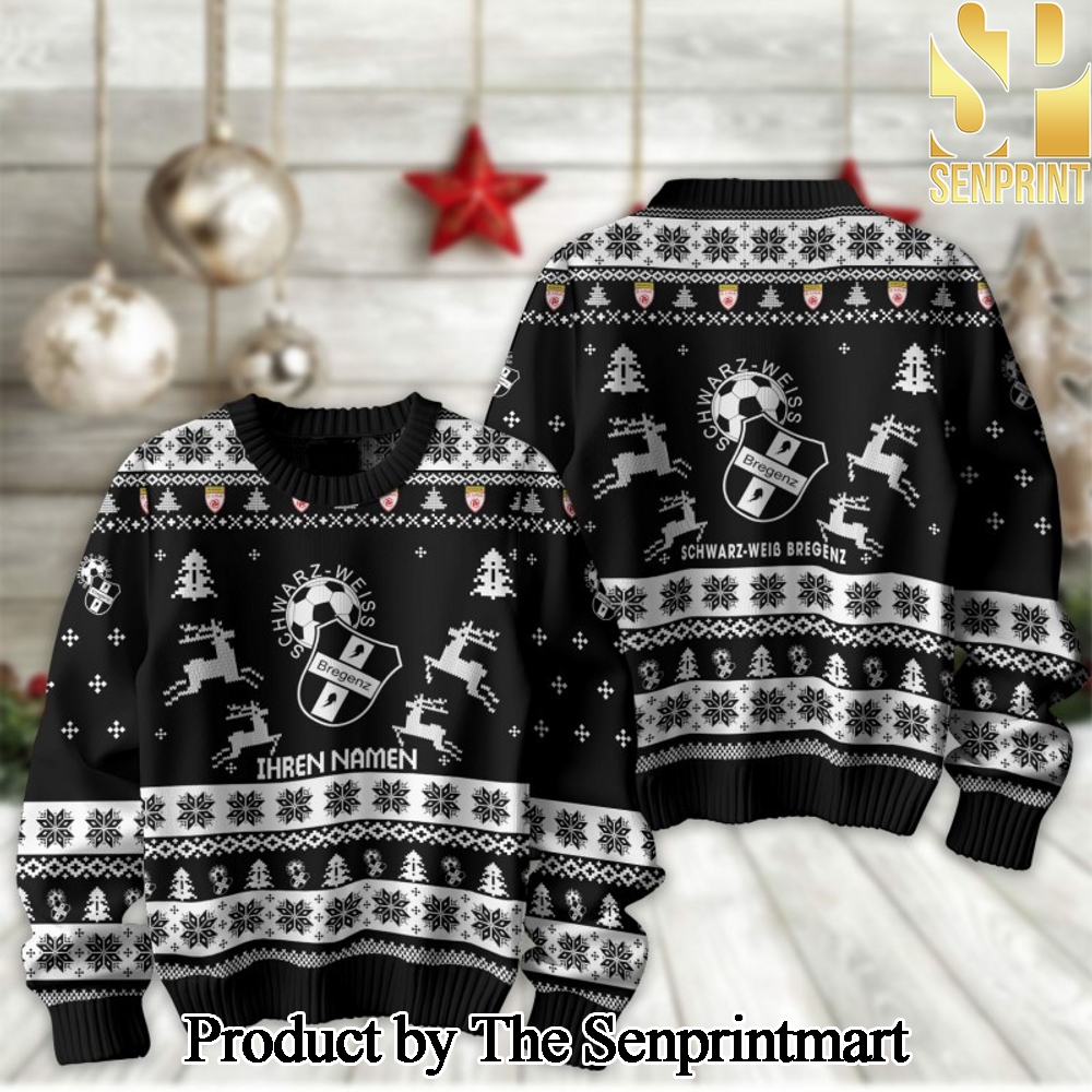 Admiral Bundesliga Schwarz-Weib Bregenz Woolen Christmas Sweater SEN2124