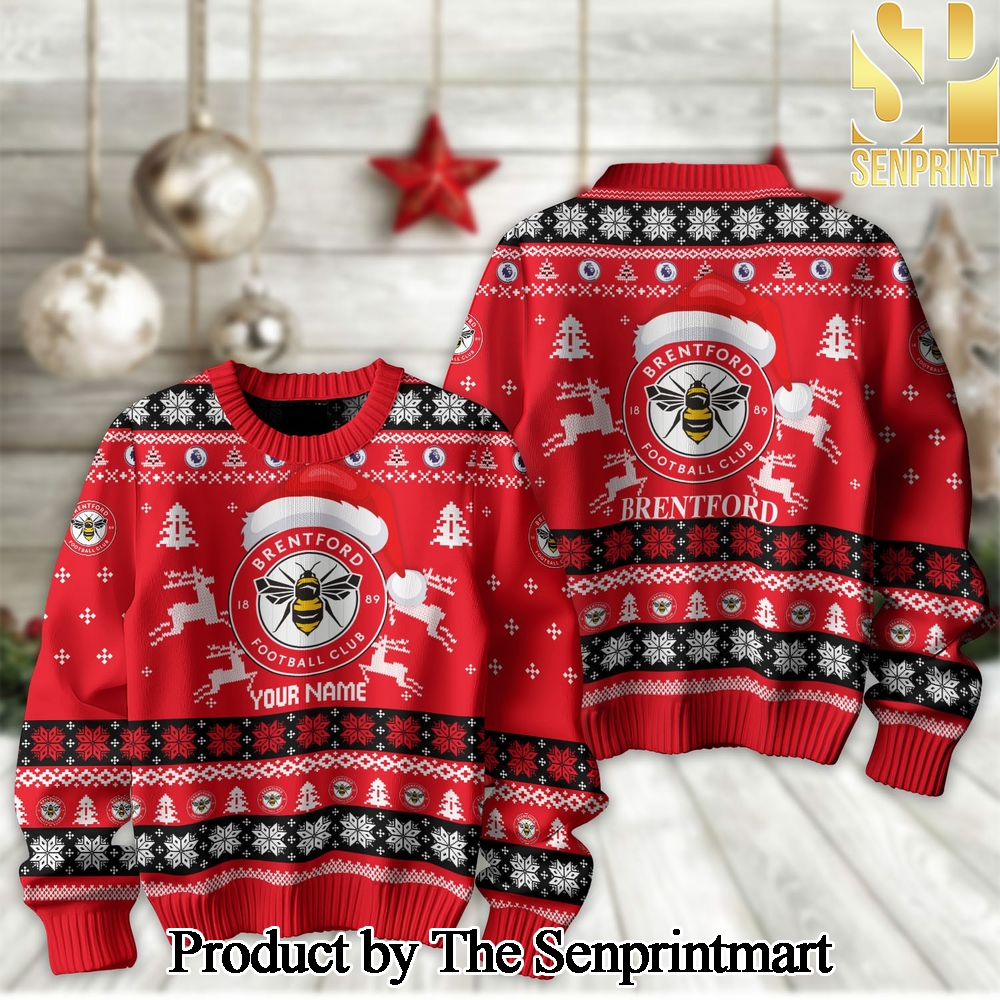 English Premier League Brentford For Christmas Gifts Ugly Christmas Wool Knitted Sweater SEN2147