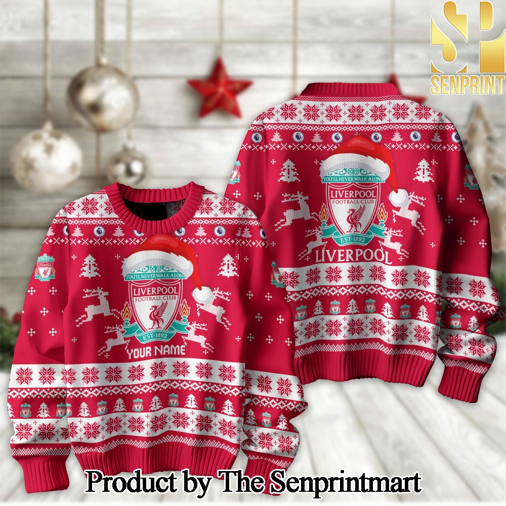 English Premier League Liverpool Knitting Pattern Ugly Christmas Sweater SEN2140