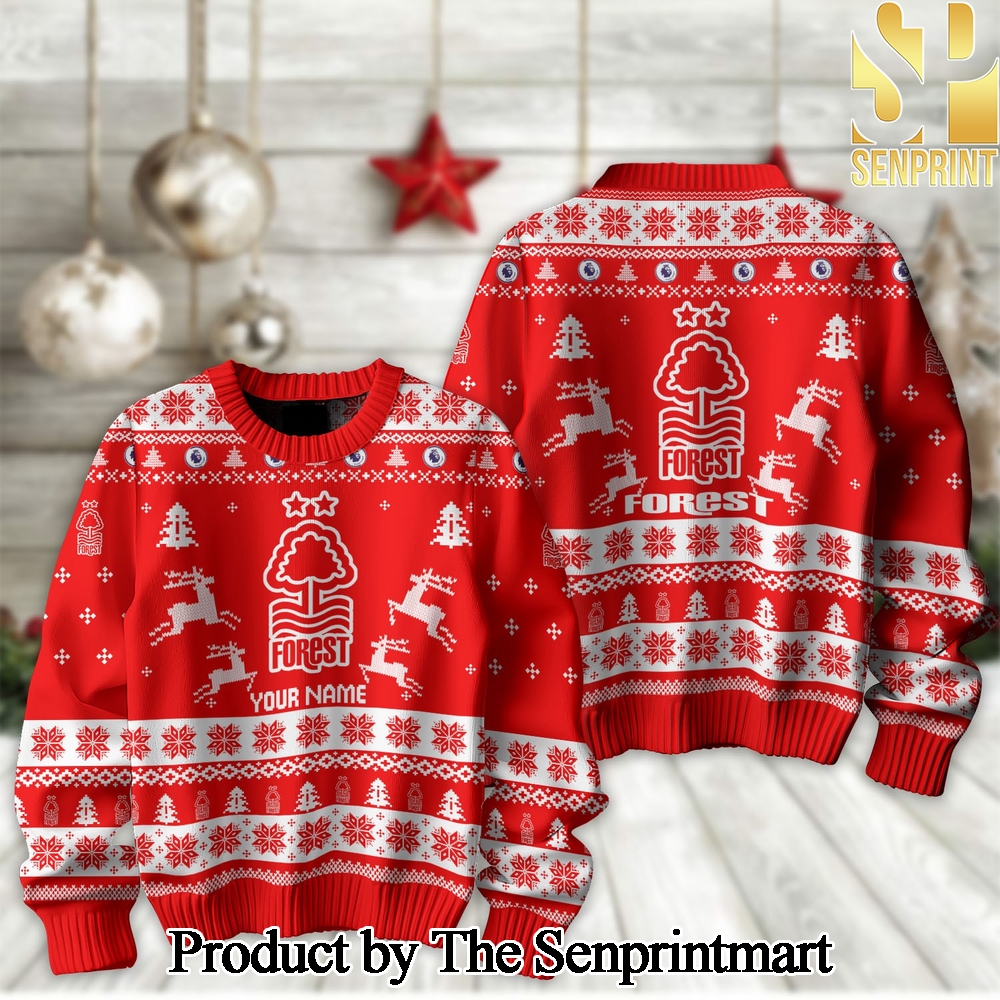 English Premier League Nottingham Forest Knitting Pattern 3D Print Ugly Sweater SEN2154