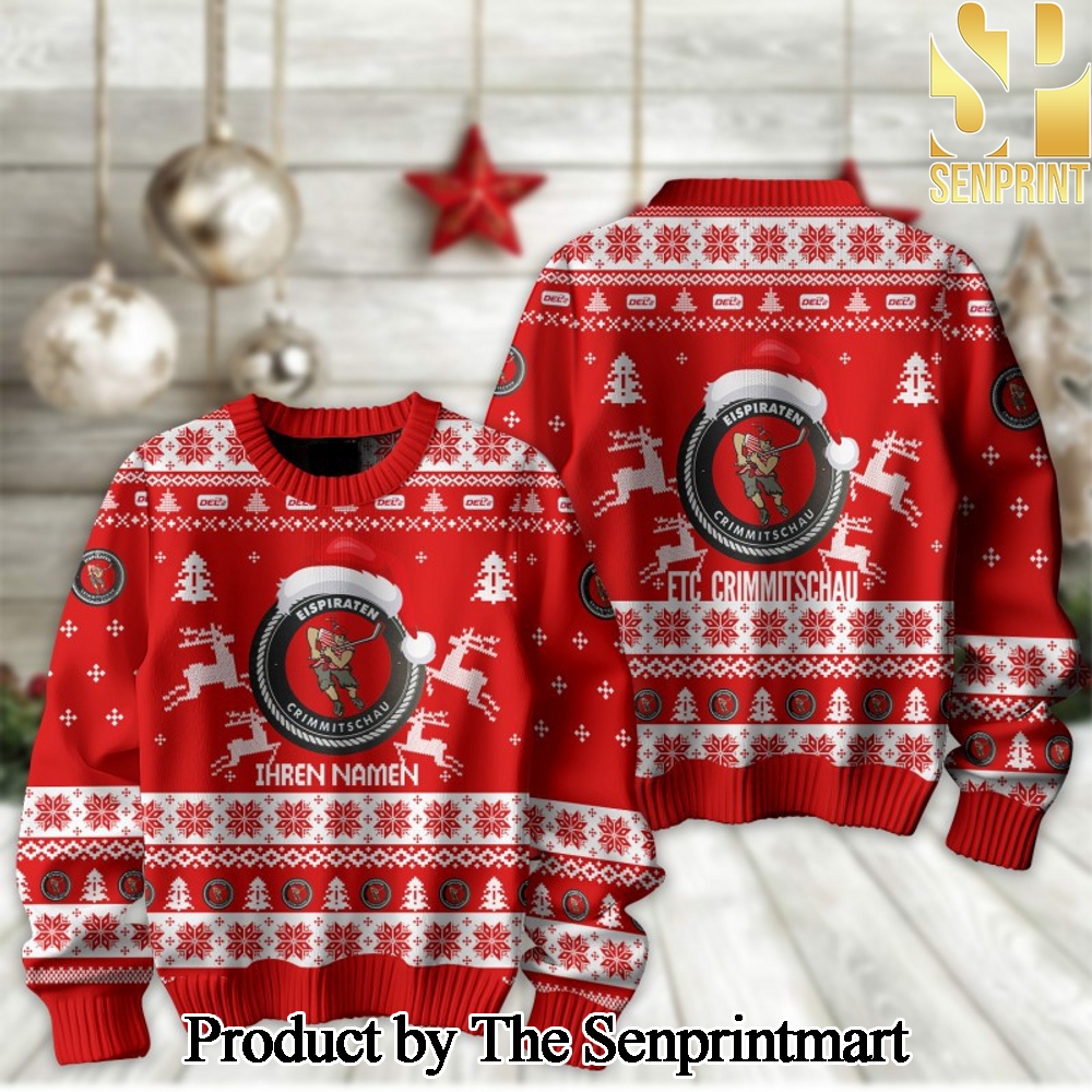 German Ice Hockey League PENNY DEL ETC Crimmitschau For Christmas Gifts Ugly Christmas Wool Knitted Sweater SEN2315