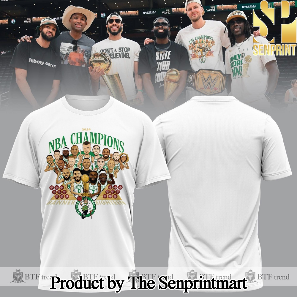 Boston Celtics 2024 NBA Champions All Over Printed Classic T-Shirt SEN2598