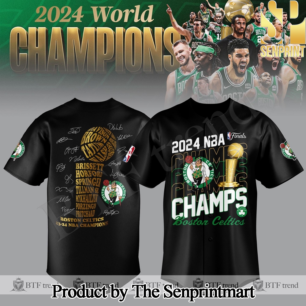 Boston Celtics 23 24 NBA Champions For Sport Fans Full Printed Jersey SEN2579