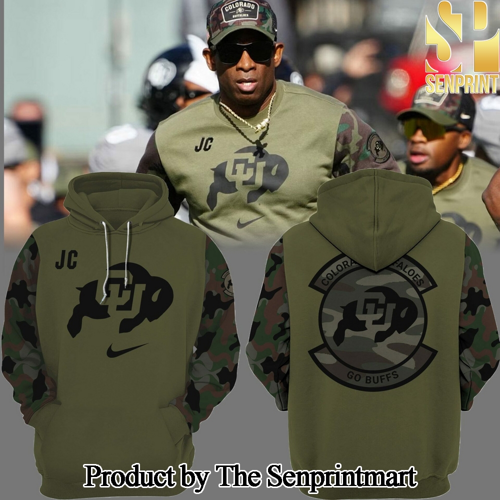 Colorado Buffaloes 2024 Military Pattern Full Printed Pullover Hoodie SEN2551