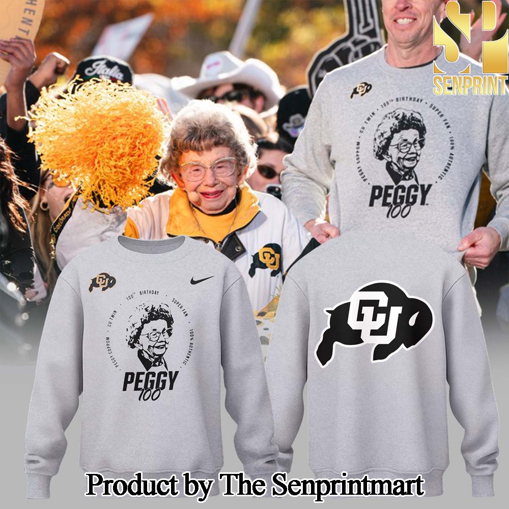 Colorado Buffaloes Happy Birthday 100th Miss Peggy Grey Sweatshirt SEN2514