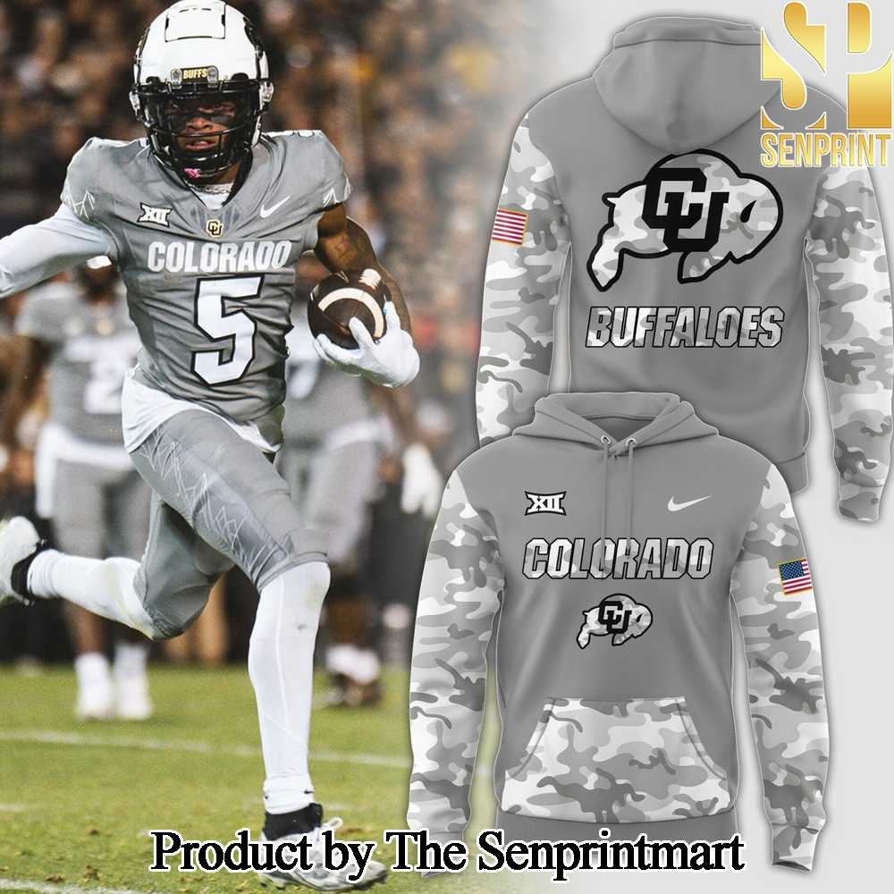 Colorado Buffaloes NCAA 2024 Limited Veteran Grey Camo Hoodie SEN2533