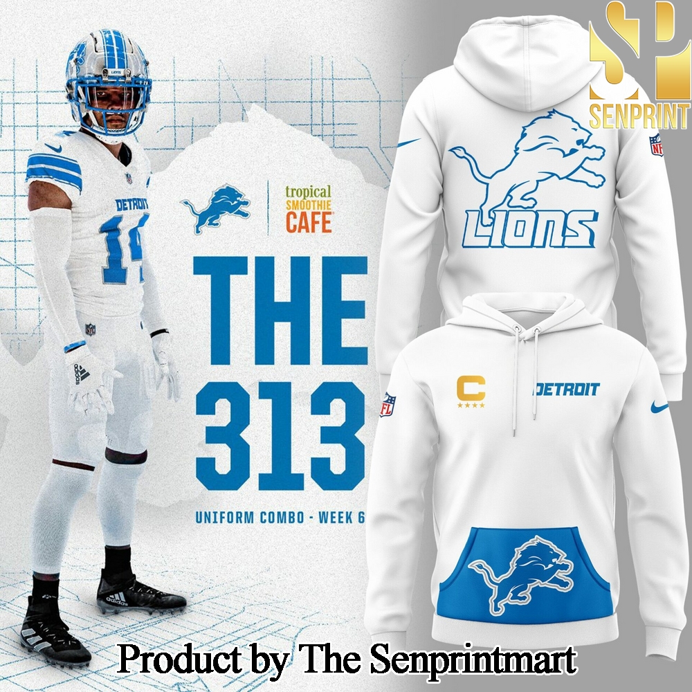 Detroit Lions 2024 Limited The 313 White Hoodie SEN2642