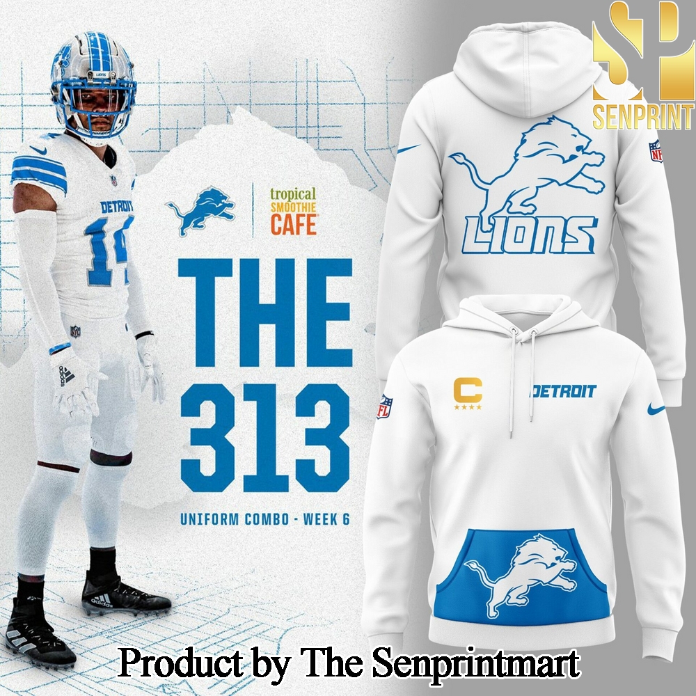 Detroit Lions 2024 Limited White Lions The 313 Hoodie SEN2640