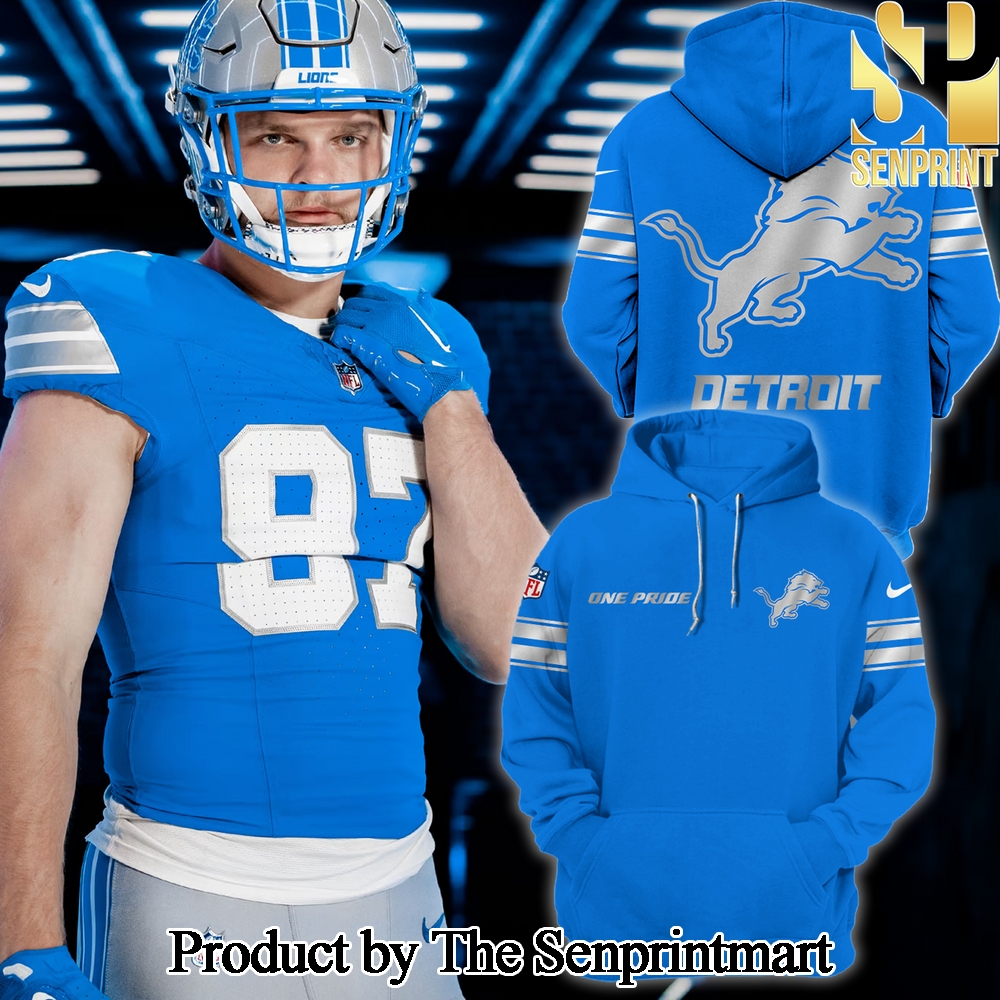 Detroit Lions One Pride Honolulu All Over Printed Classic Blue Hoodie SEN2660