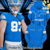 Detroit Lions Taylor Decker Vintage 90s Blue Tie dye All Over Printed Classic Hoodie SEN2654