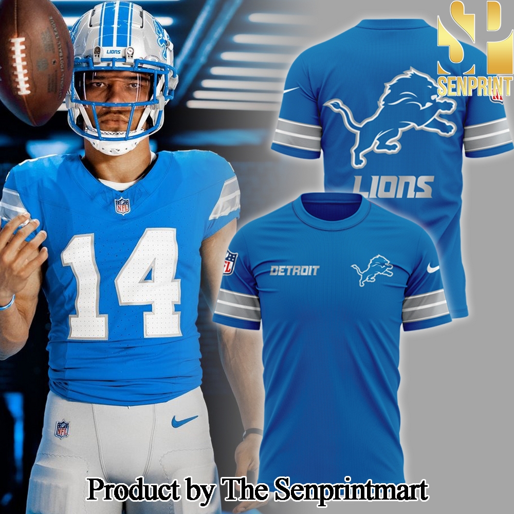 Detroit Lions Team 2024 Blue Throwback The Classic Limited TShirt SEN2674