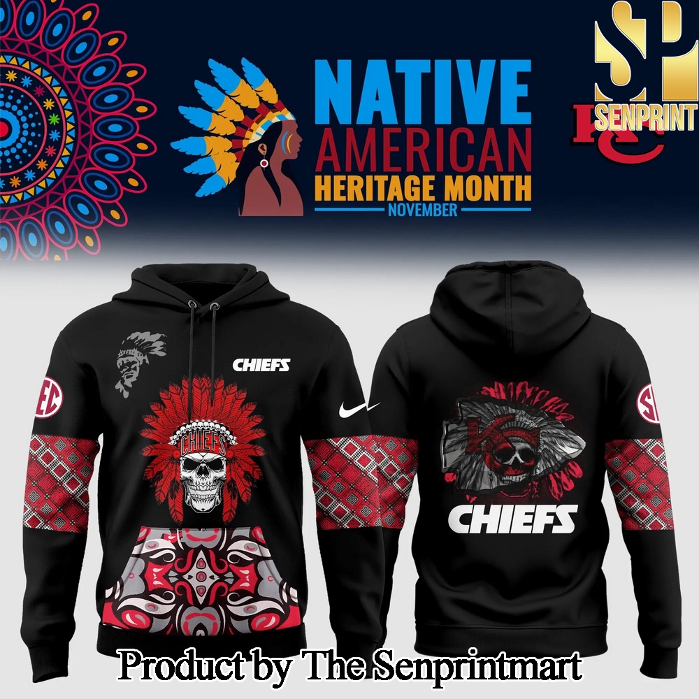 Kansas City Chiefs 2024 Native American Heritage Month Premium Limited Pullover Hoodie SEN2523