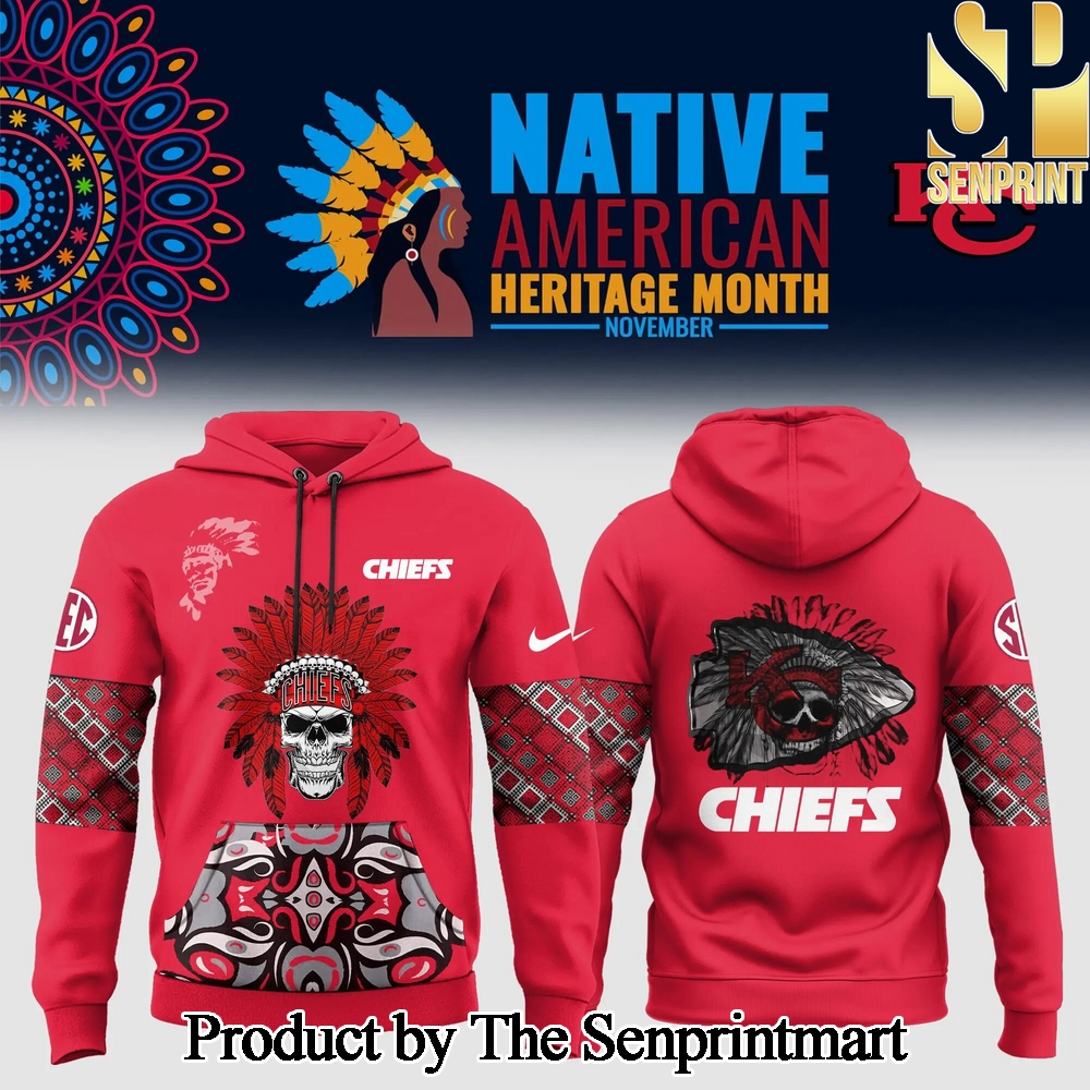 Kansas City Chiefs 2024 Native American Heritage Month Premium Limited Pullover Hoodie SEN2524