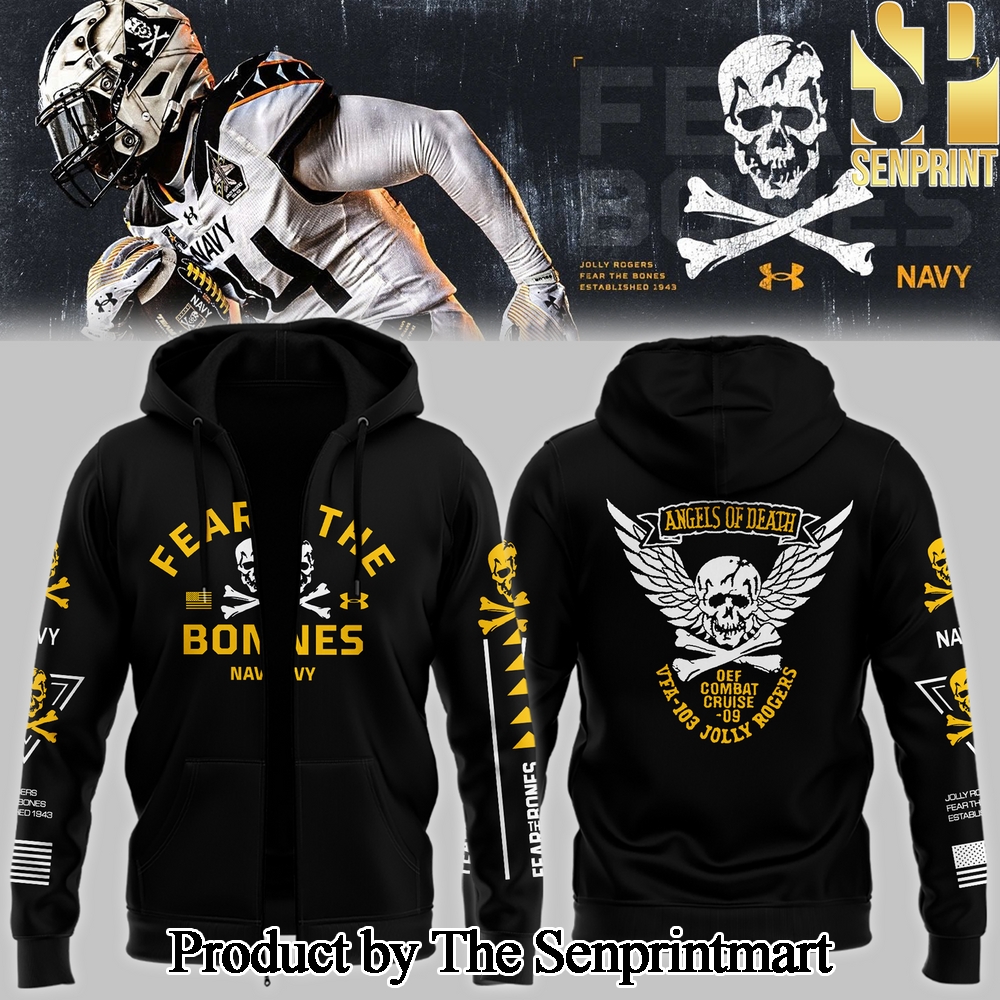 Navy Midshipmen Angel Of Death Jolly Rogers Zip Hoodie SEN2735