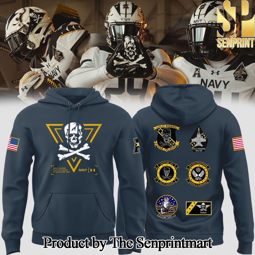 Navy Midshipmen Jolly Rogers All Over Printed Unisex Hoodie SEN2718