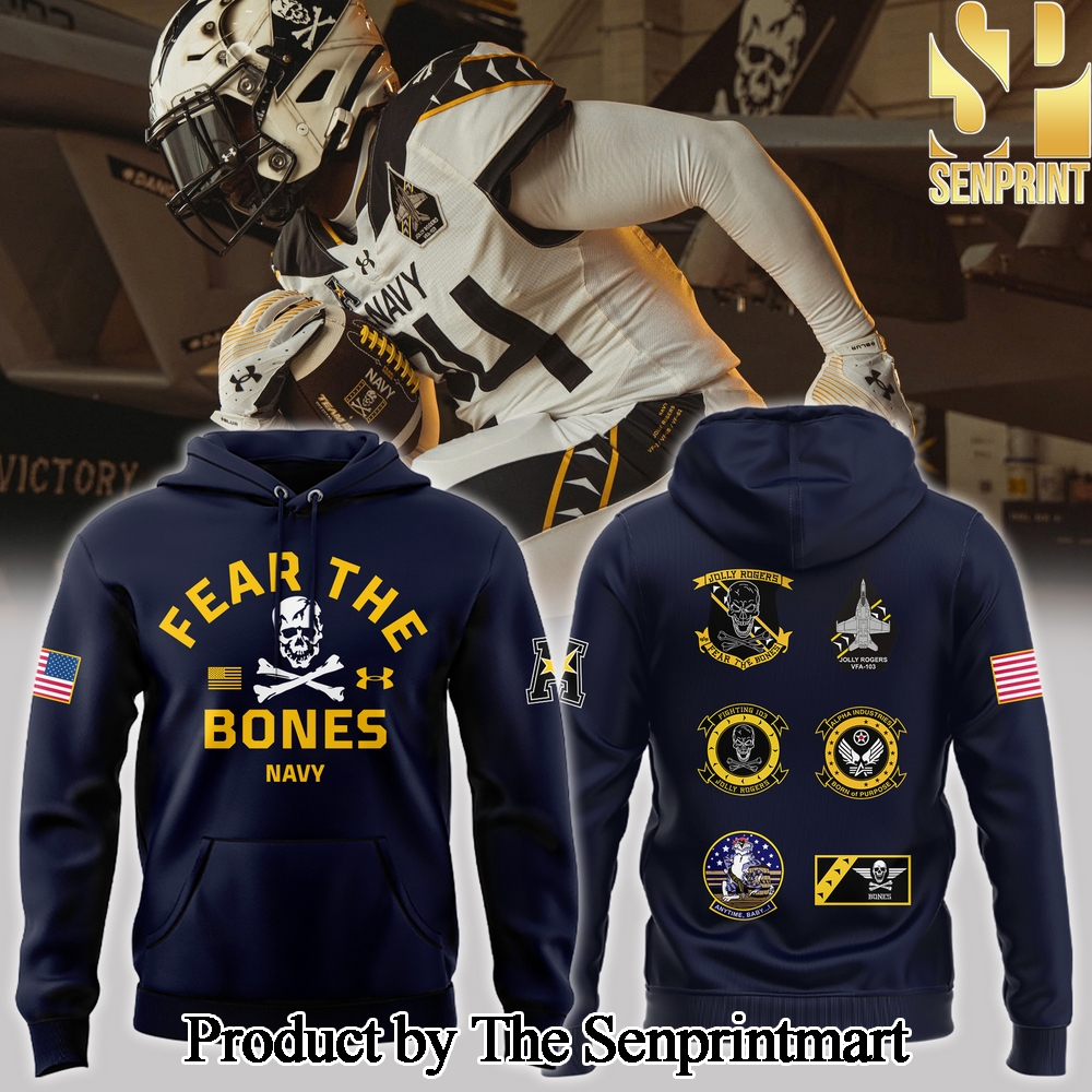 Navy Midshipmen Jolly Rogers All Over Printed Unisex Hoodie SEN2720