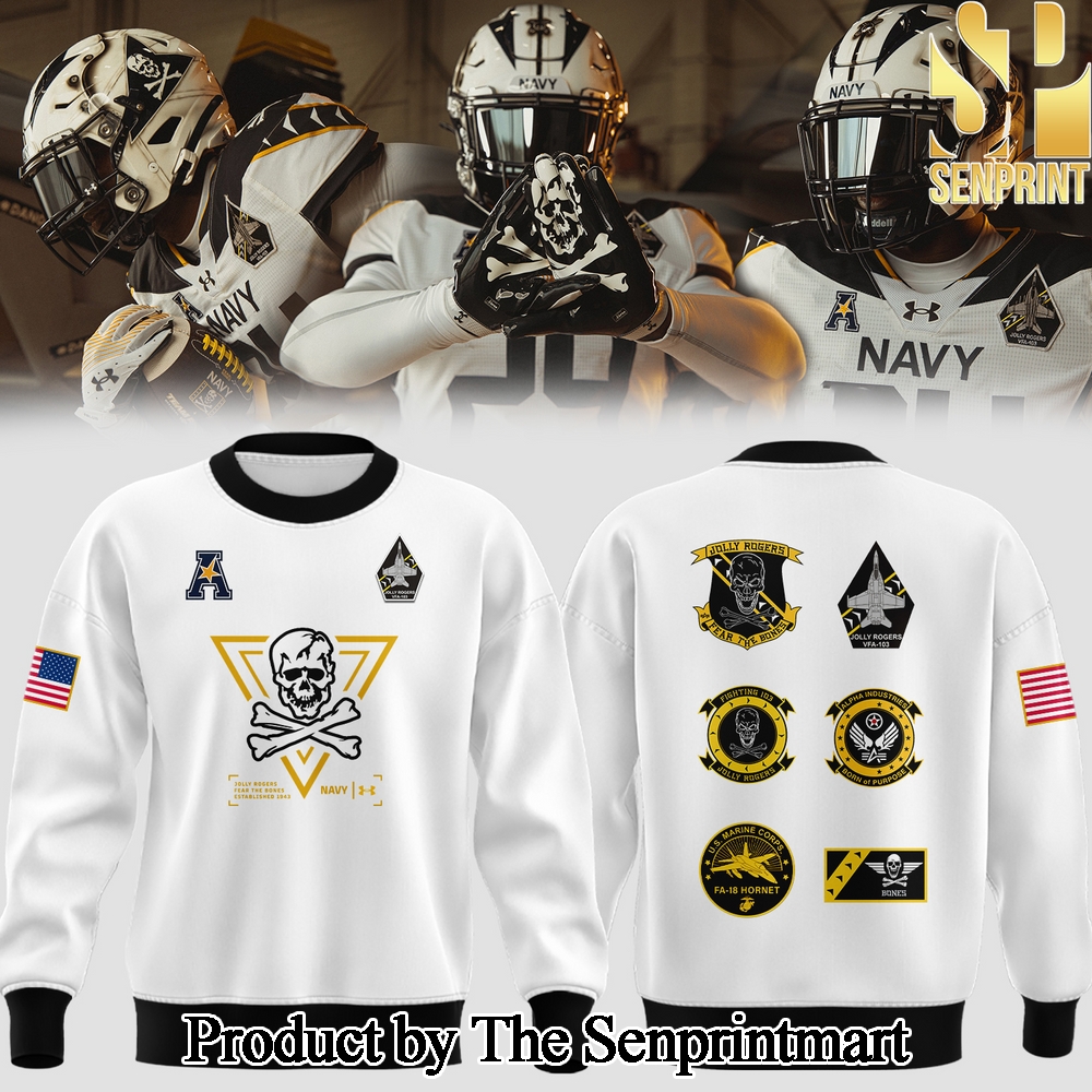 Navy Midshipmen Jolly Rogers For Fans Full Printed Sweatshirt SEN2748