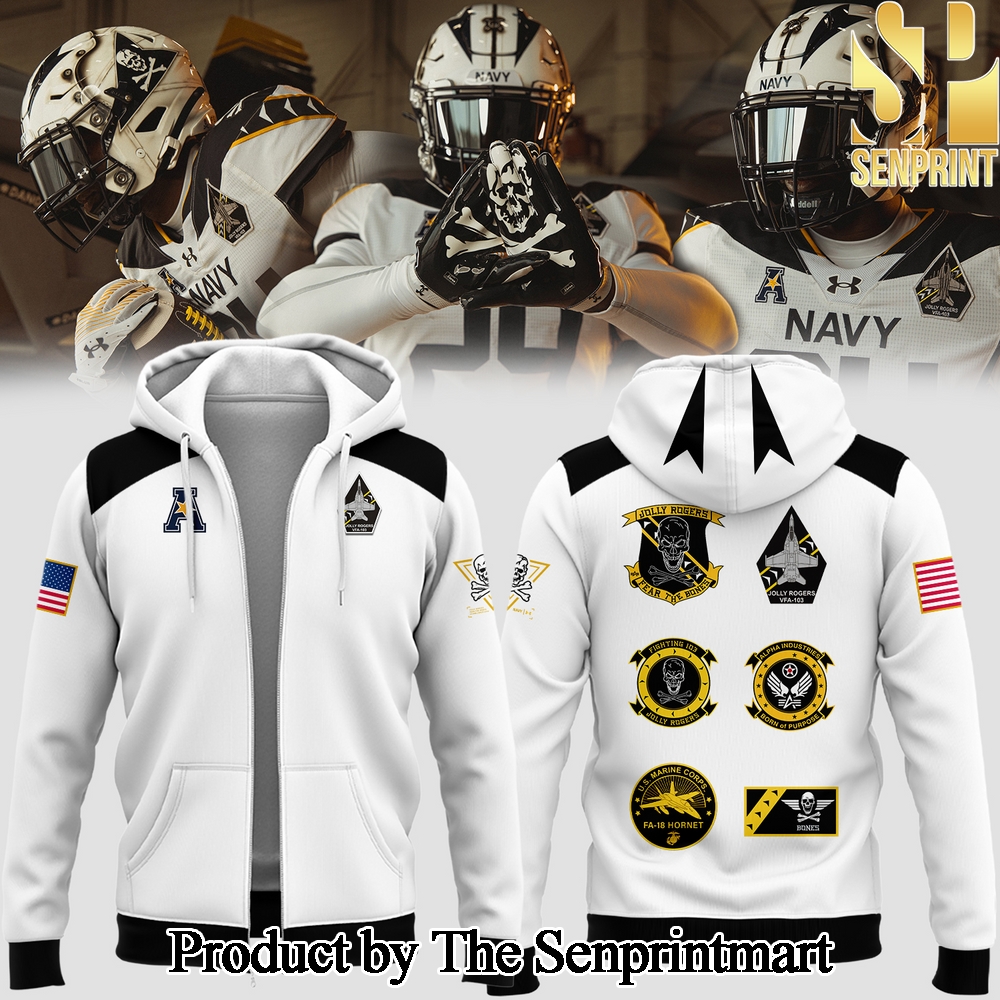 Navy Midshipmen Jolly Rogers For Fans Full Printed Zip Hoodie SEN2736