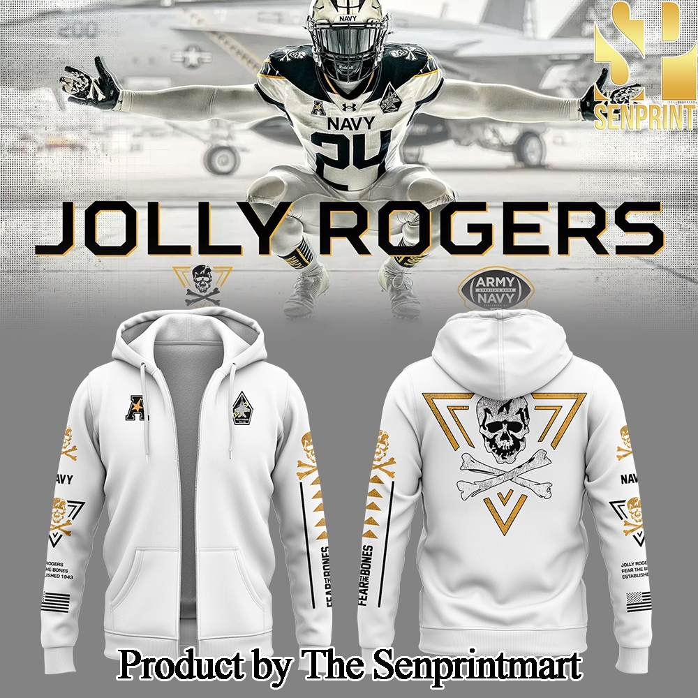 Navy Midshipmen Jolly Rogers For Fans Full Printed Zip Hoodie SEN2738