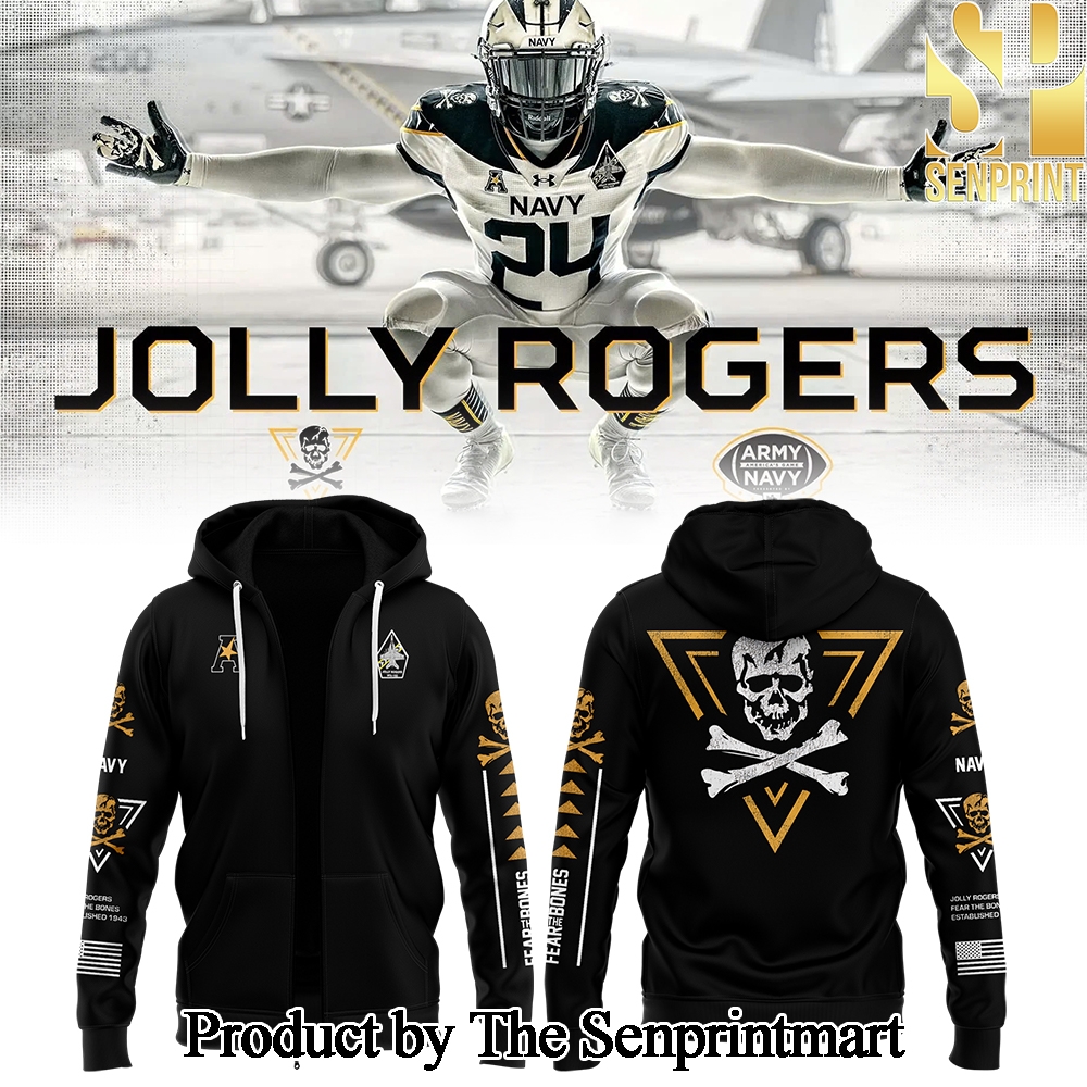 Navy Midshipmen Jolly Rogers For Fans Full Printed Zip Hoodie SEN2739