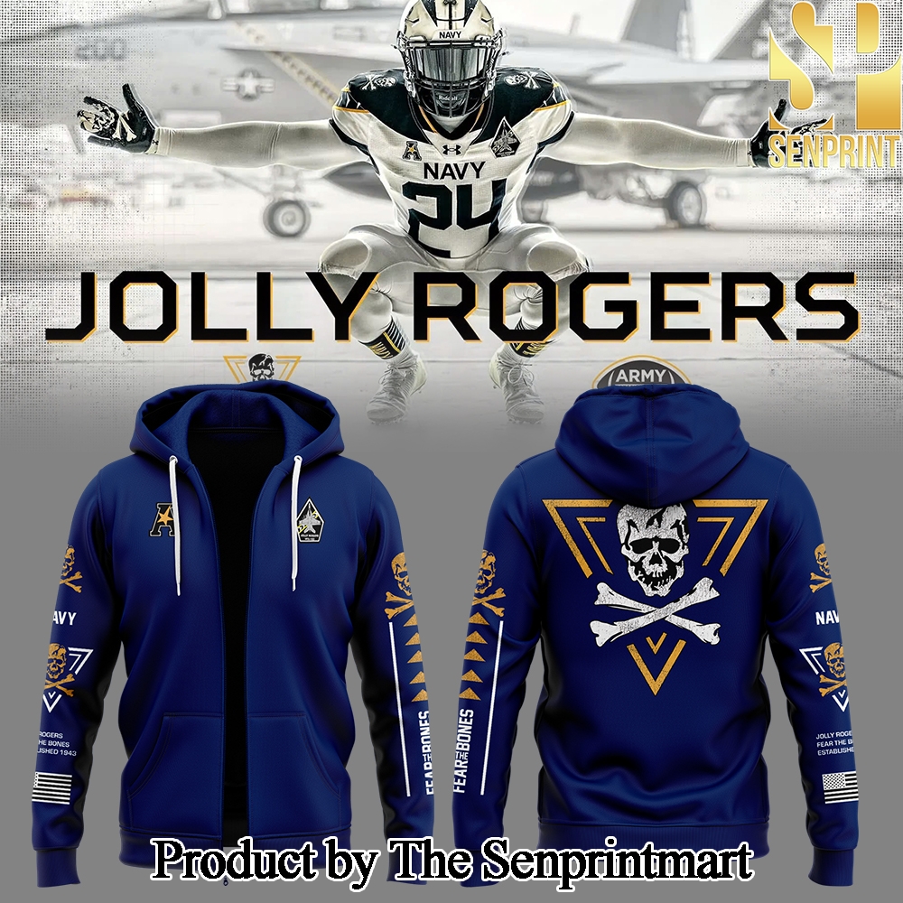 Navy Midshipmen Jolly Rogers For Fans Full Printed Zip Hoodie SEN2740