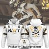 Navy Midshipmen Navy FB 2024 Limited Veterans Jolly Jogger White Hoodie SEN2811