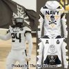 Navy Midshipmen Navy FB 2024 Limited Veterans Jolly Jogger White Hoodie SEN2812