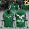 Philadelphia Eagles 2024 KELLY GREEN Philadelphia Eagles Throwback Hoodie SEN2829