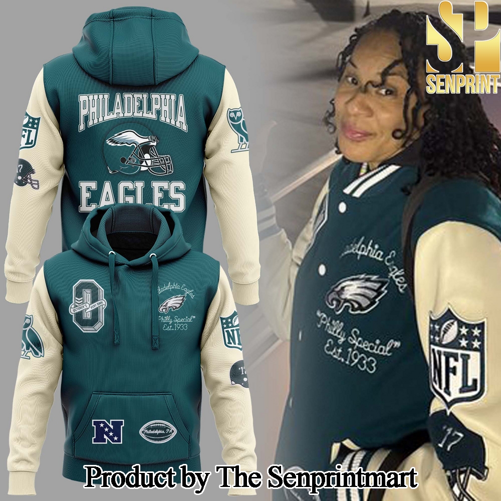 Philadelphia Eagles OVO x NFL Midnight Green Philly Special Hoodie SEN2828