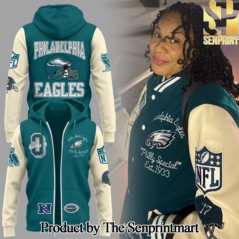 Philadelphia Eagles OVO x NFL Midnight Green Philly Special Zip Hoodie SEN2831