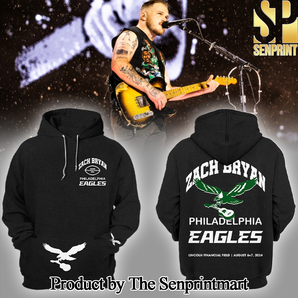 Philadelphia Eagles Zach Bryan x Eagles For Fans Full Printed Hoodie SEN2843