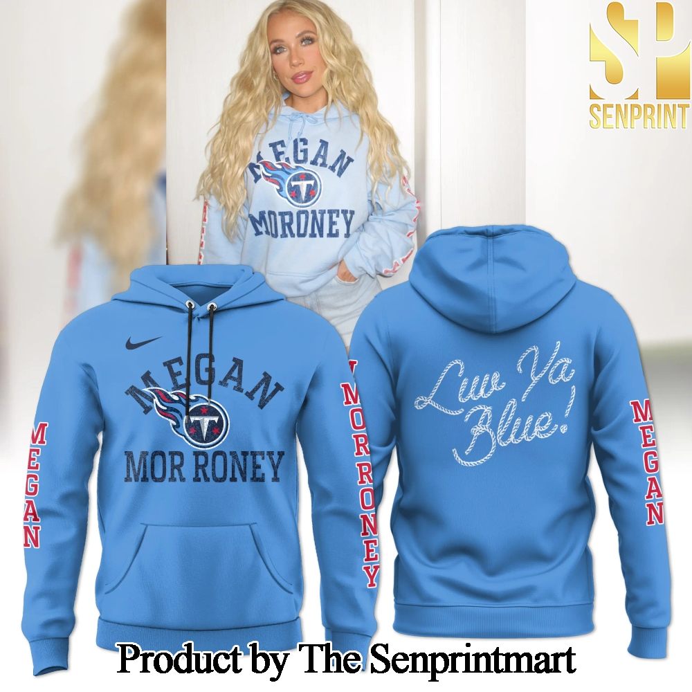 Tennessee Titans x Megan Moroney Blue Love Ya Blue Pattern Full Printed Pullover Hoodie SEN2845