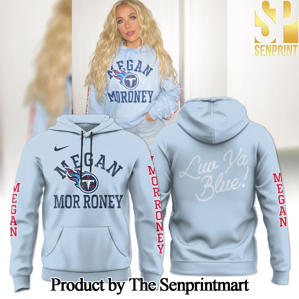 Tennessee Titans x Megan Moroney Light Blue Love Ya Blue Pattern Full Printed Pullover Hoodie SEN2847