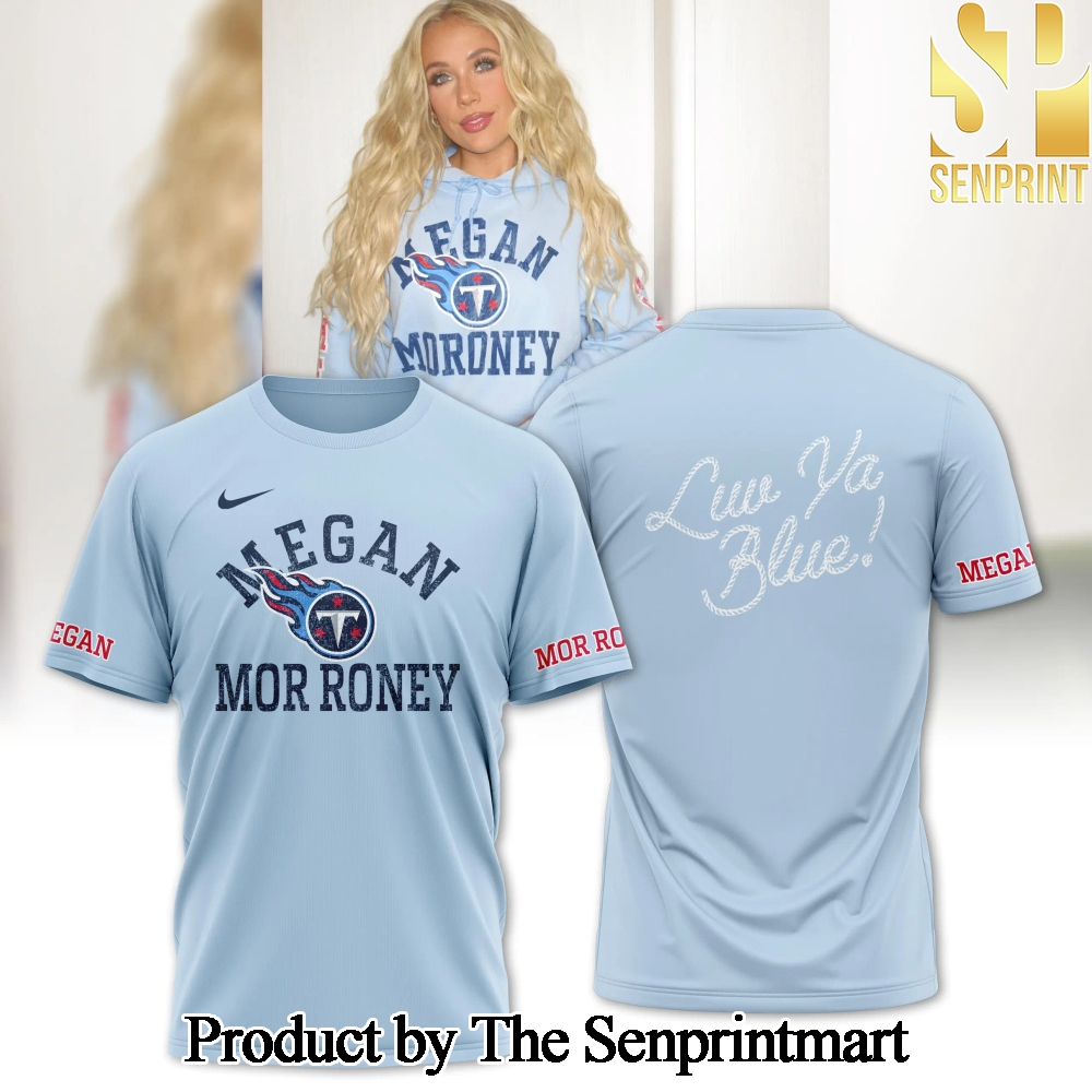 Tennessee Titans x Megan Moroney Light Blue Love Ya Blue Pullover Tee SEN2848