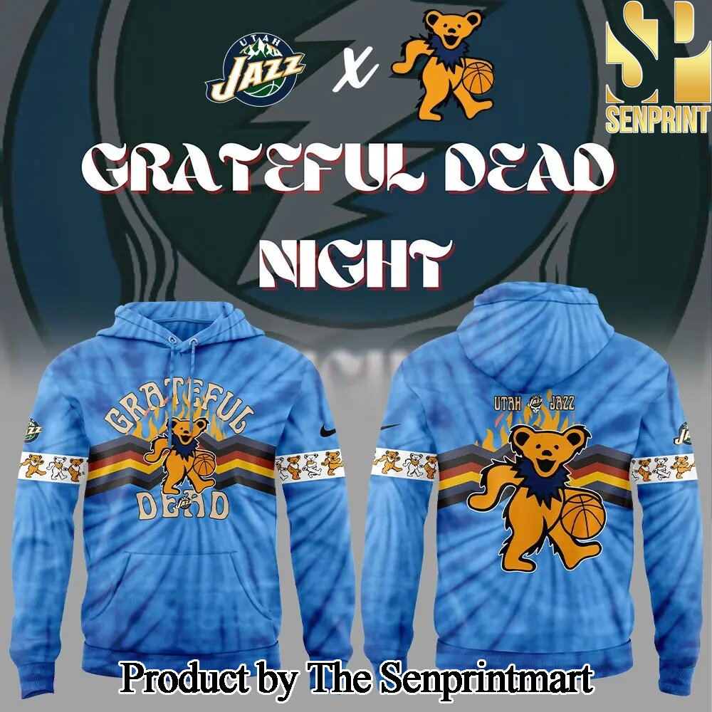 Utah Jazz Grateful Dead Night All Over Printed Classic Hoodie Set SEN2511