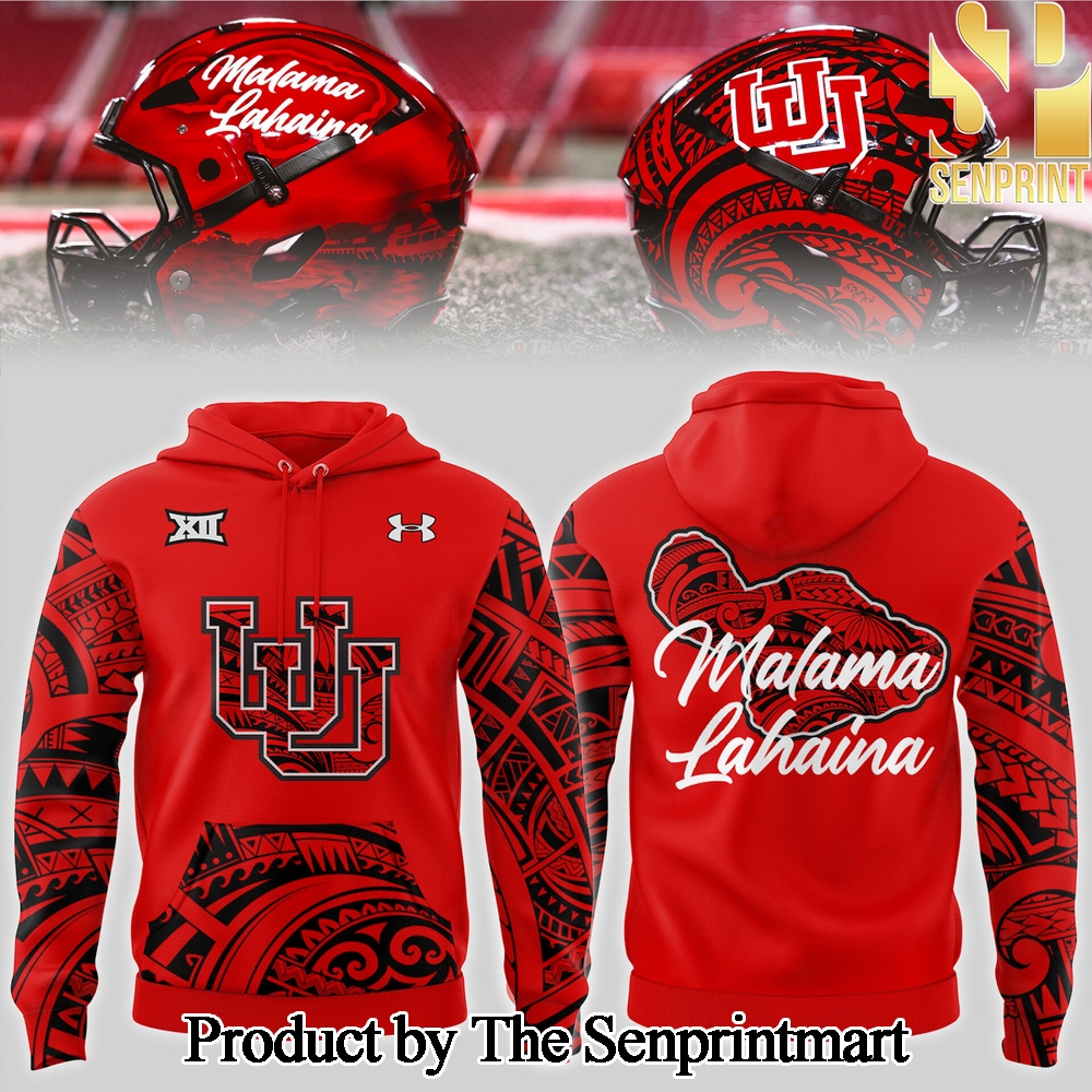 Utah Utes NCAA 2024 Malama Lahaina Unisex All Over Printed Hoodie SEN2530